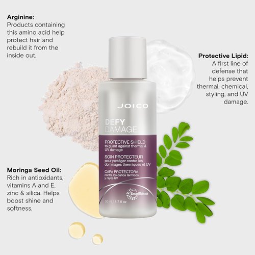 Joico Defy Damage Protective Shield - UV & Thermal Protection for Damaged Color-Treated Hair | Strengthens Bonds with Moringa Seed Oil & Arginine