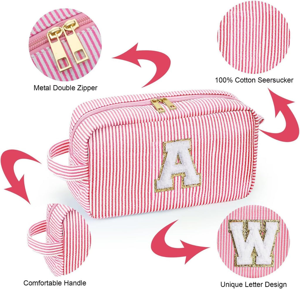 YOOLIFE Personalized Makeup Bag - Stylish Cosmetic Pouch for Women | Perfect Birthday Gift in Pink