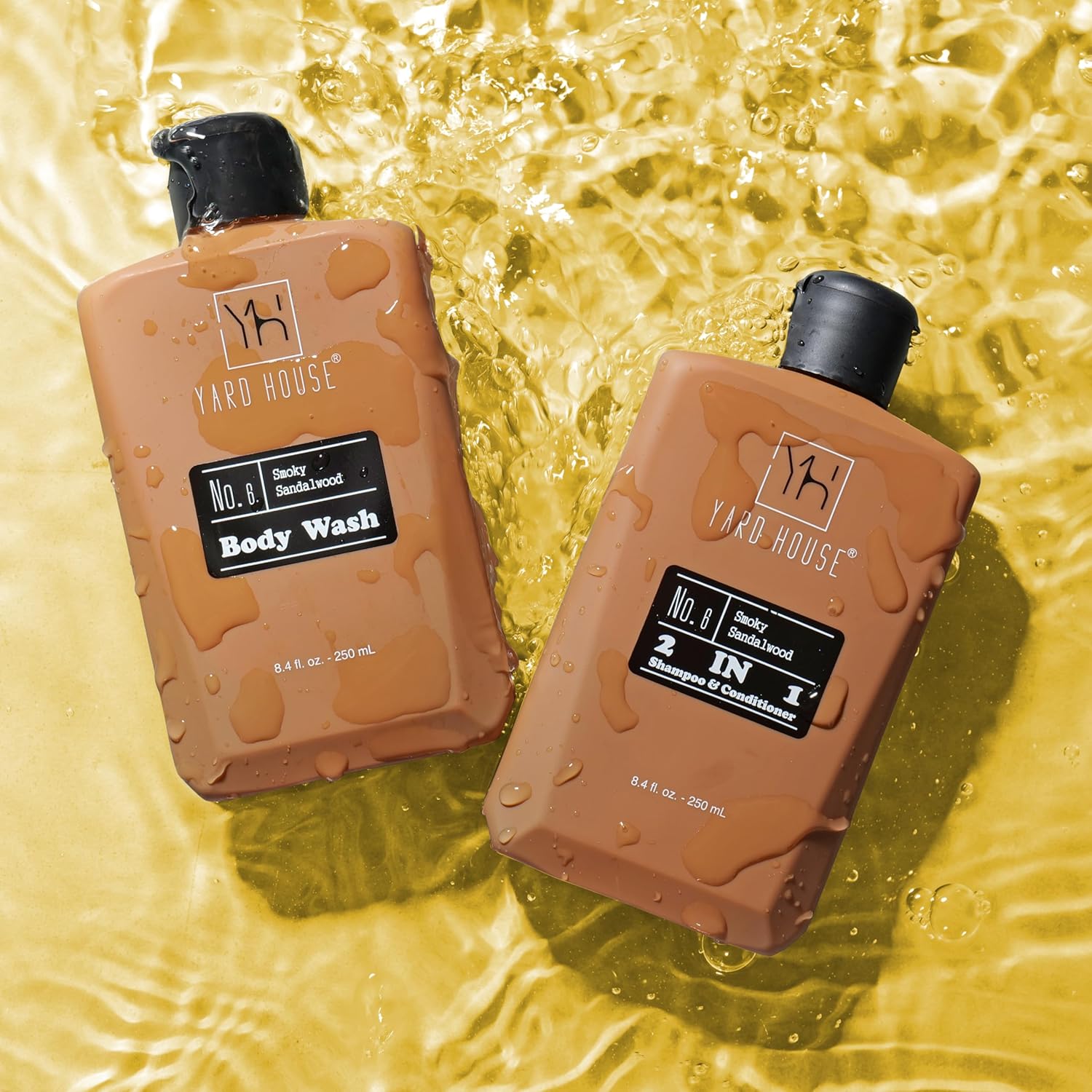YARD HOUSE Luxury Men's Bath & Body Gift Set - Smoky Sandalwood All-Natural Skin Care Kit in Leather Bag