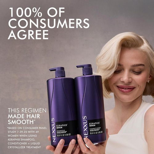 Nexxus KERAPHIX Hair Care | 2-Pack Conditioner for Damaged Hair Repair | 33.8 Fl Oz
