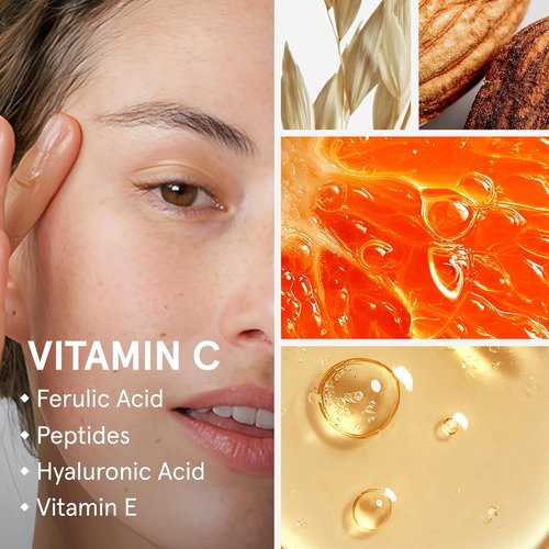 iRestore Vitamin C Brightening Serum - Anti-Aging Face Serum with 15% Ascorbic Acid & Peptide Complex