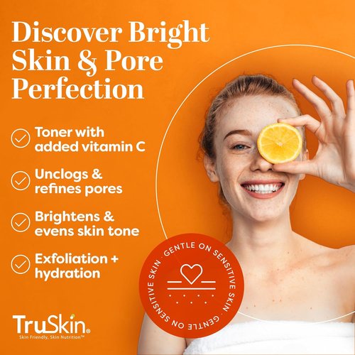 TruSkin BHA Liquid Exfoliant & Toner - Triple Acid AHA BHA PHA Formula with Salicylic & Vitamin C - 4.2 fl oz