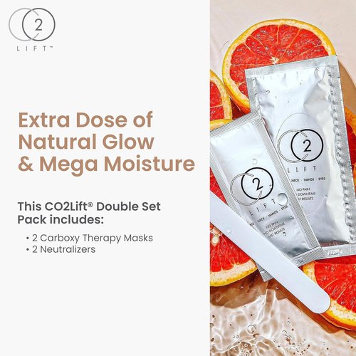 CO2Lift Carboxy Gel Treatment - 2-Pack Lifting Facial Masks for Puffy Eyes, Wrinkles & Dark Circles