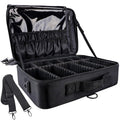 Gzcz Large Capacity Travel Makeup Train Case - Professional Cosmetic Organizer with Adjustable Dividers & Shoulder Strap