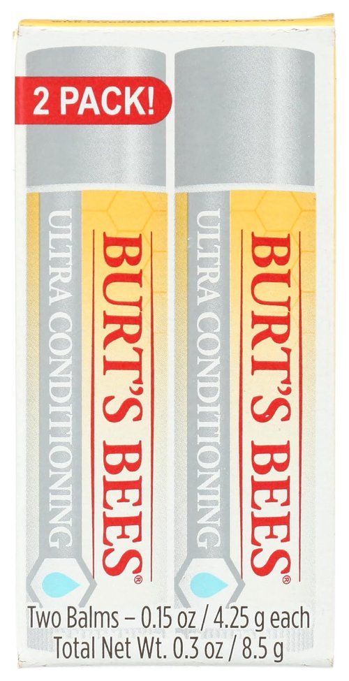 Burts Bees Ultra Conditioning Lip Balm - 2 Pack | Nourishing Moisture, 0.3 OZ Each