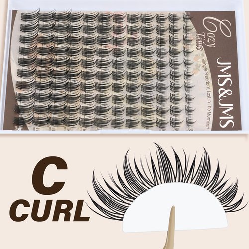 JMS&JMS Vivid Lash Clusters Kit Natural Cluster Lashes Invisible Band with Lash Bond and Seal Eyelash Applictor Lash Remover Eyelash Brush Lash Extension Kit for Beginner (Coco-8-18mix)