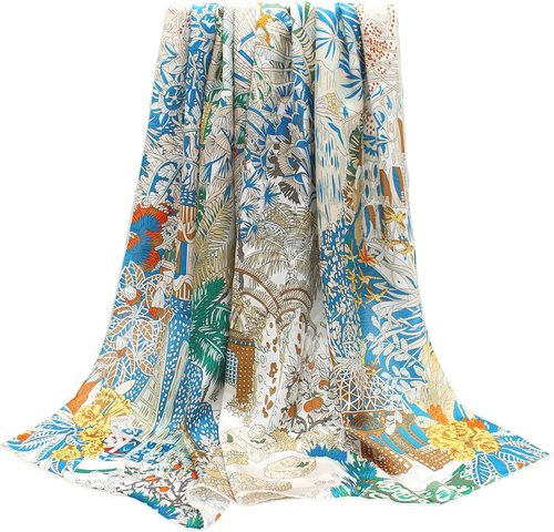Andantino 100% Silk Scarf - Large 43" Square Lightweight Headscarf & Shawl for Women | Gift-Ready Packaging