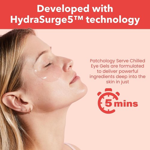 Patchology Serve Chilled Rosé Under Eye Patches - Hydrating Masks with Hyaluronic Acid & Antioxidants for Dark Circles & Puffiness - 30 Pairs/Jar