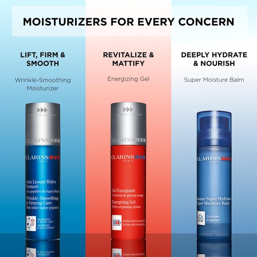 CLARINSMEN Energizing Gel | Cool, Mattifying Gel Moisturizer For Men| Energizes Skin and Locks In Moisture | Mattifies and De-Shines | Invisible, Non-Sticky Texture | All Skin Types | 1.7 Ounces