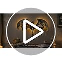 Dragon Wall Shelf with LED Light - Gothic Dragon Night Light - Black