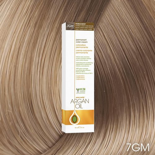 One N' Only Permanent Hair Color - Argan Oil Infused Dye for Rich Gray Coverage - 7GM Medium Cream Soda Blonde (3 oz)