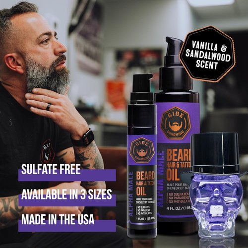 GIBS Beard Oil - Softens & Strengthens Beard Growth, Moisturizes Skin | Available in 4 Scents & 2 Sizes