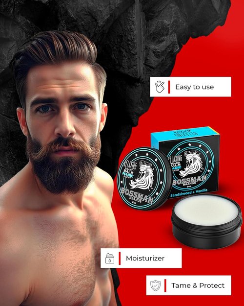 Bossman Relaxing Beard Balm for Men - Tames, Softens & Thickens with Magic Scent - Made in USA