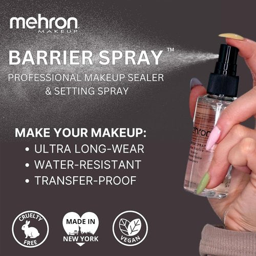 Mehron Makeup Barrier Spray - Long-Lasting Setting Spray for Face | 2 fl oz (60 ml)