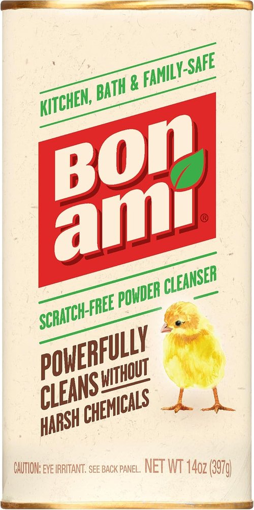 Bon Ami Powder Cleanser - Multi-Surface Cleaner for Kitchens & Bathrooms, Removes Grime & Odors (Single Pack)