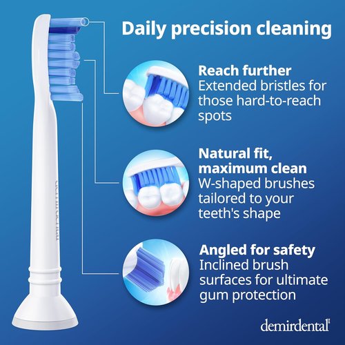Philips Sonicare Replacement Heads - Medium Toothbrush Heads for HX6015/03 - 8 Pack - White