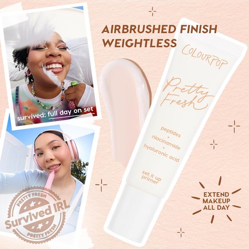 ColourPop Pretty Fresh Airbrush Makeup Primer - Hydrating Gel-Cream Formula with Peptides & Niacinamide - 1 Fl Oz