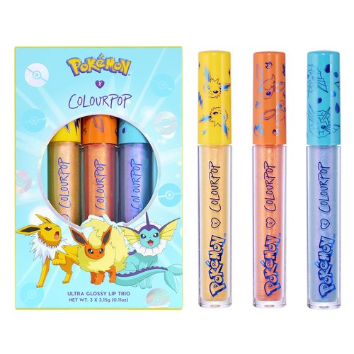 ColourPop | Pokémon x ColourPop Evolution Ultra Glossy Lip Trio - Vibrant Shades for All-Day Shine