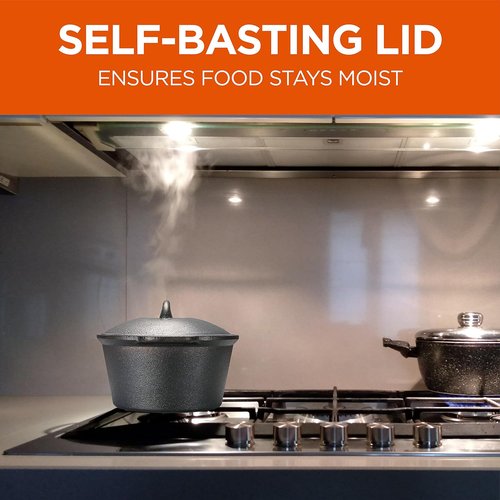 Commercial Chef 2-Qt. Pre-Seasoned Cast Iron Saucepan with Lid - Versatile for All Cooktops & Campfires