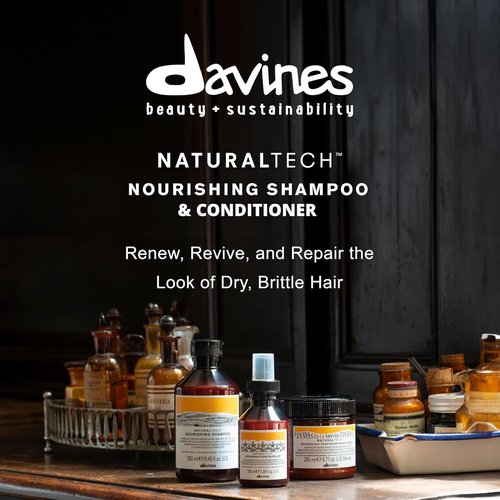 Davines Naturaltech Nourishing Shampoo & Conditioner - Gentle Cleansing for Dehydrated Hair, Adds Softness & Hydration