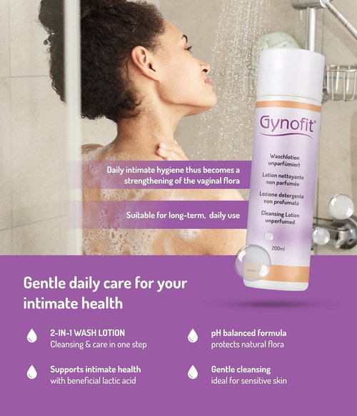 Gynofit Vaginal Health Bundle | pH-Balancing Cleansing Lotion & Lactic Acid Gel (12 Count) - Gynecologist Recommended Daily Intimate Care