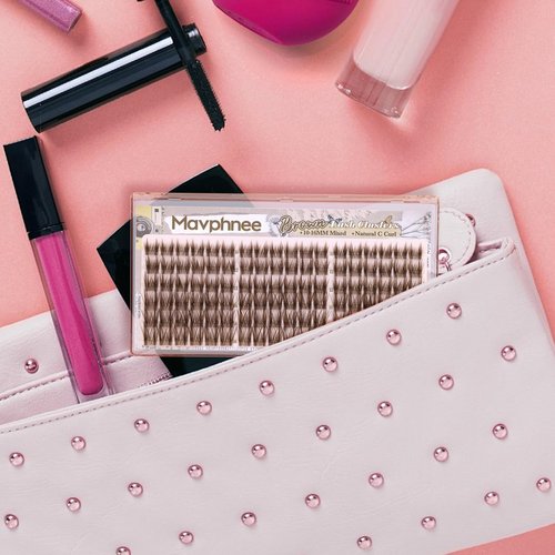 Anime Cluster Lashes Brown Cluster Eyelash Extensions Fairy Eyelash Clusters Wispy Lash Clusters Dark Brown Individual Lash C-Curly Lash Extension Spiky Manga DIY Eyelashes Pack (108Pcs, 10-16MM)