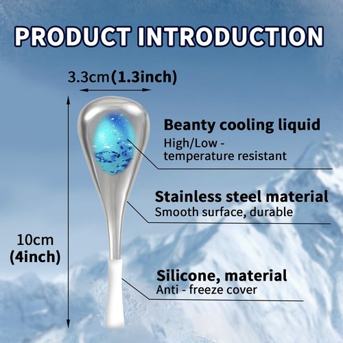 BIOESTHE Ice Globes for Face & Eyes, Unbreakable Stainless Steel Cryo Sticks for Beauty Routines, Facials Cold Roller Cooling Globes for Puffiness, Wrinkles, Dark Circles, Headaches(White)