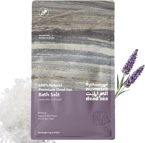 Dead Sea Salts - Relaxing Bath Soak for Body Rejuvenation with Lavender Essential Oil | 2.2lb Coarse Natural Mineral Salts