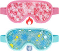 2 Pack Cooling Eye Mask, Reusable Gel Eye Masks for Puffy Eyes, Cold & Warm Compress for Dry Eye, Post Surgery, Puffiness, Allergies, Sinuses & Migraines Relief, Eye Masks for Sleep Unisex (Blue+Pink)