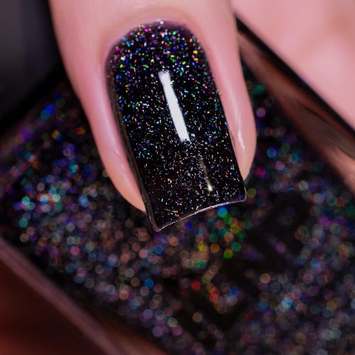 ILNP Cityscape - True Black Holographic Jelly Nail Polish | Long-Lasting, Chip Resistant, 12ml