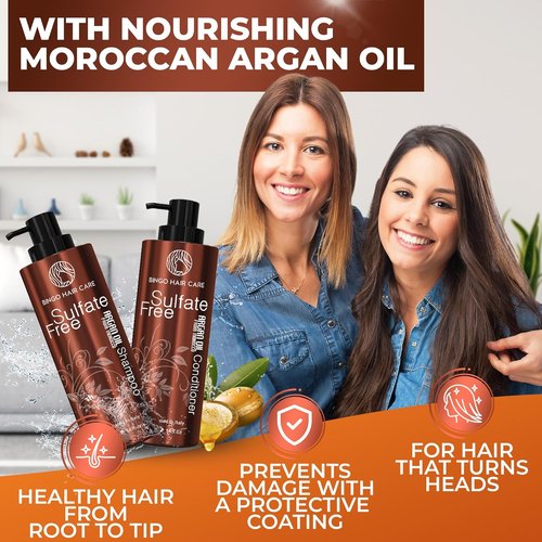 **Regine Switzerland Moroccan Argan Oil Shampoo & Conditioner Set - Sulfate-Free Hydration for Curly, Color-Treated Hair**
