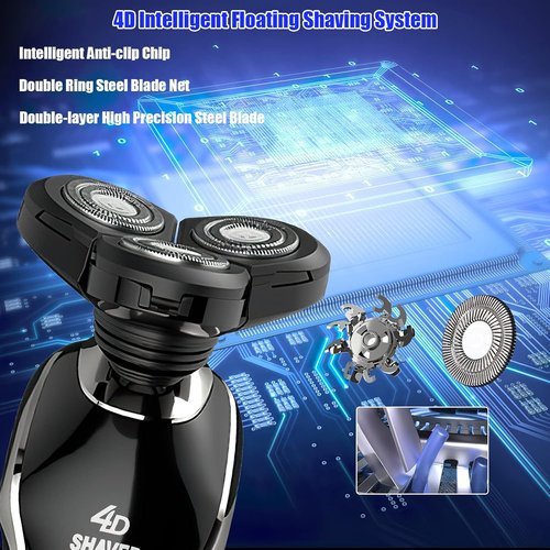 BestMal 5-in-1 Electric Shaver Razor for Men - Waterproof, Rechargeable with Nose Trimmer & Face Brush