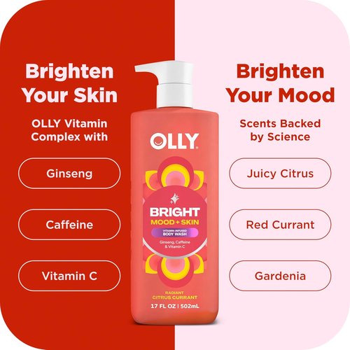 OLLY Body Wash & Scrub Mini Pack - Hydrate & Repair Skin Barrier | 4 Count, 3 oz Each