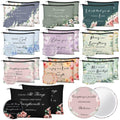 Abbylike 40 Pcs Christian Gift for Women Include 20 Bible Verse Makeup Bags 20 Christian Compact Mirrors Inspirational Religious Scripture Gift for Mom Sister Birthday Christmas(Retro Style)