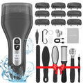 Electric Callus Remover for Feet,Professional Pedicure Kit Rechargeable Foot File Hard Skin Remover for Cracked Heels &Dead Skin,with 9 Roller Heads 2 Speed (Black DR)