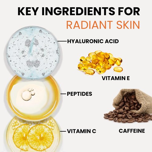 Super Vitamin C Face Serum for Mature Skin: Hydrating Brightening Formula - Vitamin C, Hyaluronic Acid, Vitamin E, Caffeine - Face Lift Serum for Wrinkles, Dark Spots - 1.7 fl. oz.