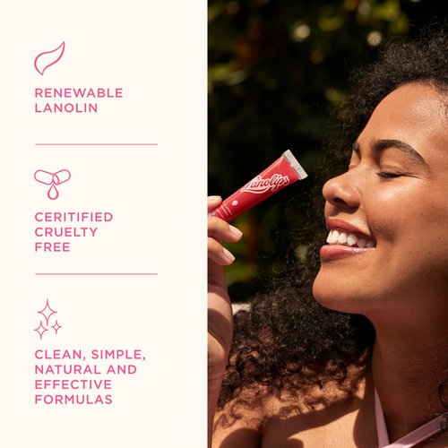 Lanolips Fruity Jellybalm - Tinted Lip Balm to Deepen, Brighten & Enhance - Moisturizing Lanolin Lip Balm & Jelly Lip Gloss - Everyday Lip Makeup - Cherry (10g / 0.35oz)