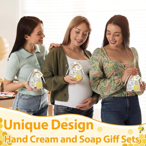 Skiennix Bee Themed Baby Shower Favors - 75 Pcs Sweet As Can Bee Lip Balms & Honeycomb Soap