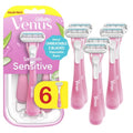 Gillette Venus Sensitive Disposable Razors for Women with Sensitive Skin, 6 Count, Delivers Close Shave with Comfort