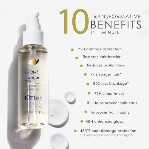 Dove Intensive Repair Amino Serum - Bio-Protein Care Technology for Damaged Hair | 3.3 oz