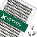 Lash Clusters 300pcs Eyelash Clusters 30D 0.07D Curl 12mm DIY Eyelash Extension KEYYOU Large Tray Volume Soft&Natural Individual Lashes(30D-0.07D,12）