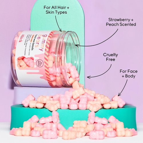 Sliick Hard Wax Beads for Hair Removal, Gummy Bears – Stripless Wax Beads for Face, Body & Sensitive Skin, 8 oz