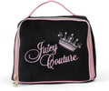 Juicy Couture Makeup Bag - Vintage Style Velour Organizer with Rhinestone Crown | Black Travel Essentials