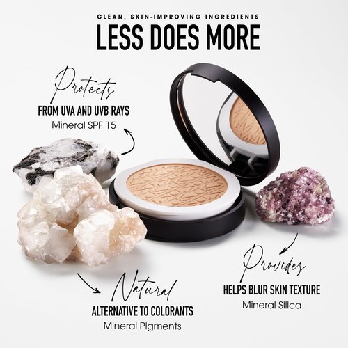 bareMinerals Original Pressed Powder Foundation Mineral SPF 15 – Talc-Free, Natural Matte Finish, Buildable Coverage, Vegan, Clean Beauty
