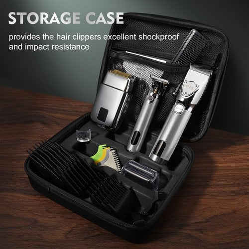 Suttik Professional Hair Clippers Set for Men, Electric Foil Shavers for Men, Barber Kit Clipper and Trimmer Set with Travel Case