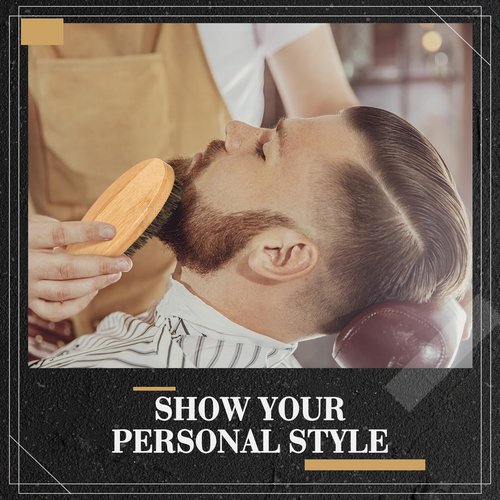Maitys 10 Sets Beard Brush and Comb Set Bulk Boar Bristle Beard Brush Comb Scissors Kit Gifts for Men Father Colleague Employee Appreciation(Oval)