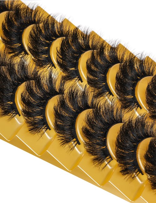 Eyelashes Mink Lashes Fluffy Natural Look False Lashes Wispy Full Eye Lashes 8D 20 mm Long D Curl Strip Eyelashes Pack 10 Pairs Reusable Fake Eyelashes That Look Like Extensions by Goddvenus