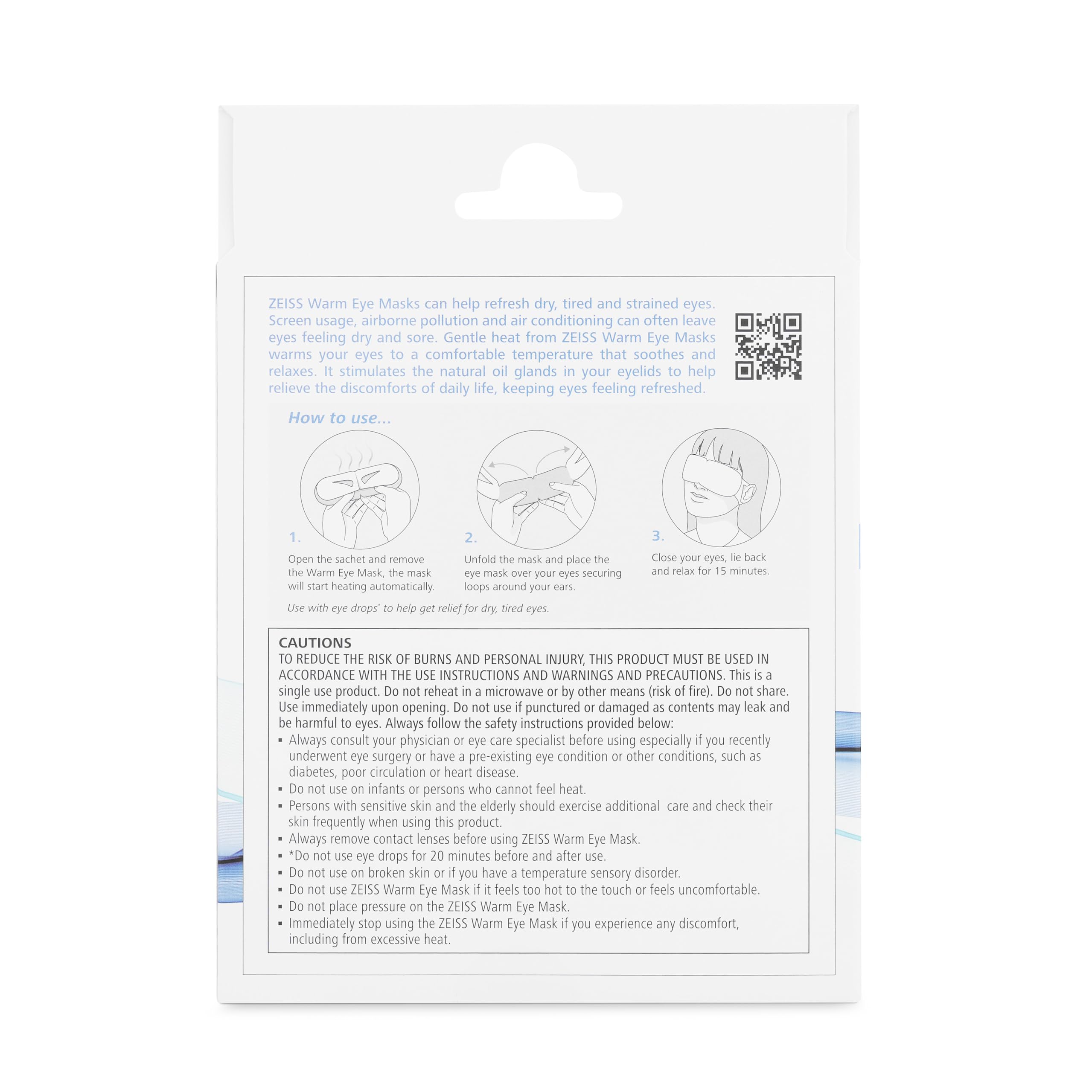 ZEISS Warm Eye Masks, 6 Count for Dry Eye Relief