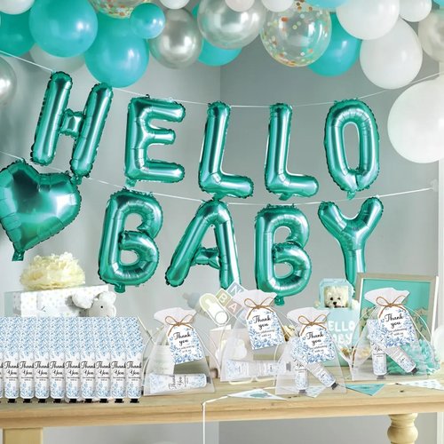 50 Sets Blue Flower Baby Shower Hand Cream Set, Hand Cream Favors for Guests Bridal Wedding Baby Shower Gift Bulk Travel Size Gifts with Thank You Card & Organza Bags(blue flower)