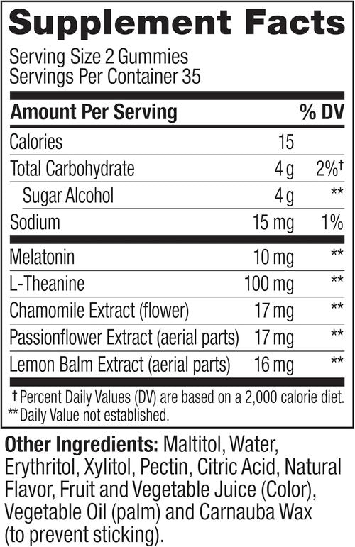 OLLY Max Strength Sleep Gummies - 10mg Melatonin, L-Theanine & Chamomile, Sugar-Free | 50 Count